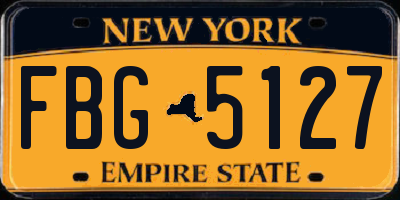 NY license plate FBG5127