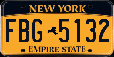 NY license plate FBG5132