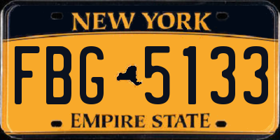 NY license plate FBG5133