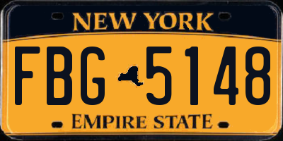 NY license plate FBG5148