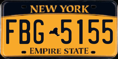 NY license plate FBG5155