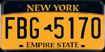 NY license plate FBG5170