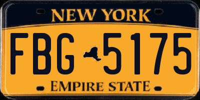 NY license plate FBG5175