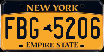 NY license plate FBG5206