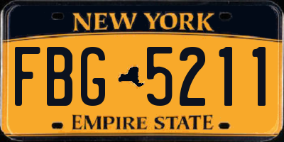 NY license plate FBG5211