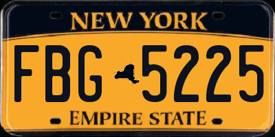 NY license plate FBG5225