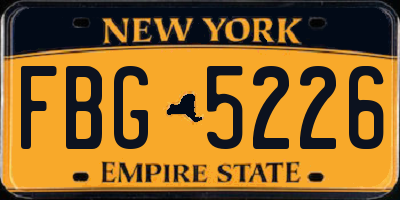 NY license plate FBG5226