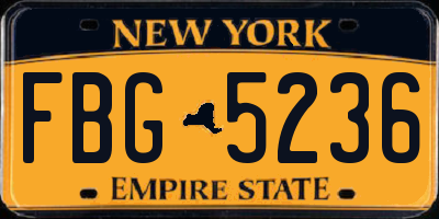 NY license plate FBG5236