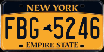 NY license plate FBG5246