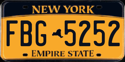 NY license plate FBG5252