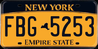 NY license plate FBG5253
