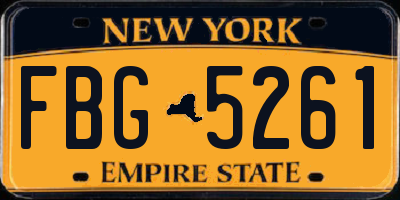 NY license plate FBG5261