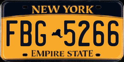 NY license plate FBG5266