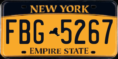 NY license plate FBG5267