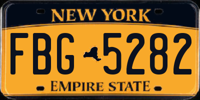 NY license plate FBG5282
