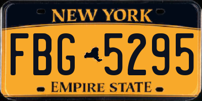 NY license plate FBG5295