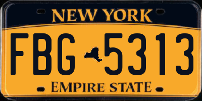 NY license plate FBG5313