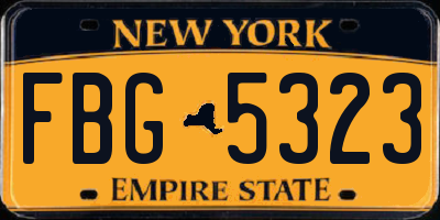 NY license plate FBG5323