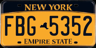 NY license plate FBG5352