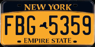 NY license plate FBG5359