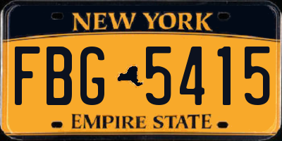 NY license plate FBG5415
