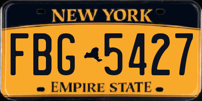 NY license plate FBG5427