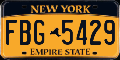 NY license plate FBG5429