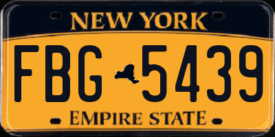 NY license plate FBG5439