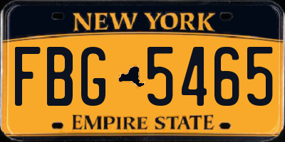 NY license plate FBG5465