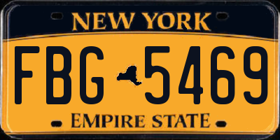 NY license plate FBG5469