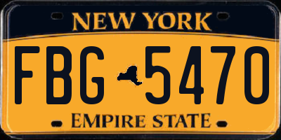 NY license plate FBG5470