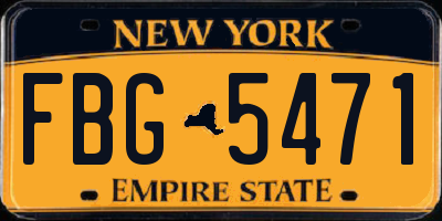 NY license plate FBG5471