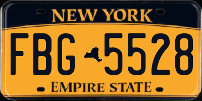 NY license plate FBG5528