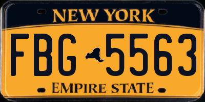 NY license plate FBG5563