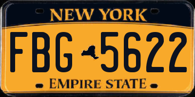 NY license plate FBG5622