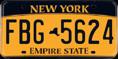 NY license plate FBG5624