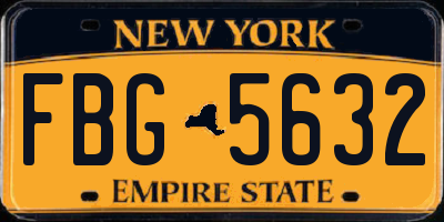 NY license plate FBG5632