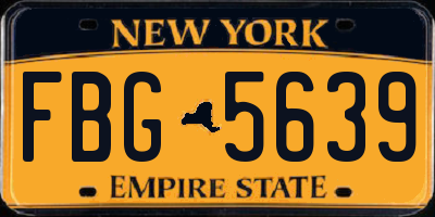 NY license plate FBG5639