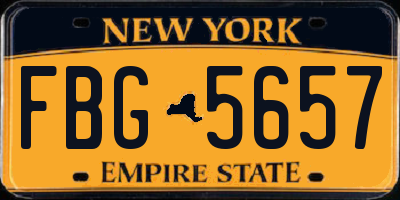 NY license plate FBG5657