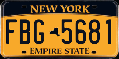 NY license plate FBG5681