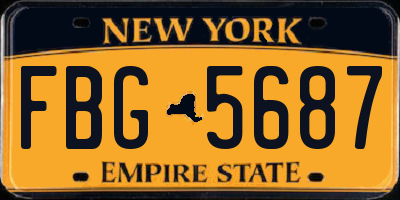 NY license plate FBG5687