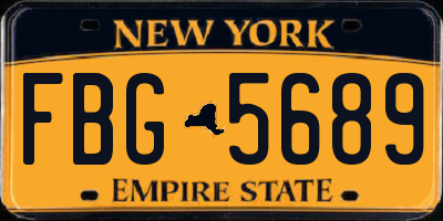 NY license plate FBG5689