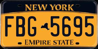 NY license plate FBG5695