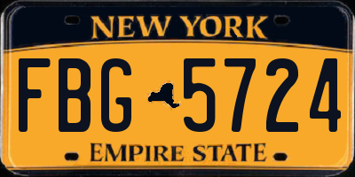 NY license plate FBG5724