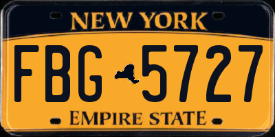 NY license plate FBG5727