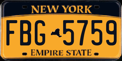 NY license plate FBG5759