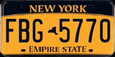 NY license plate FBG5770