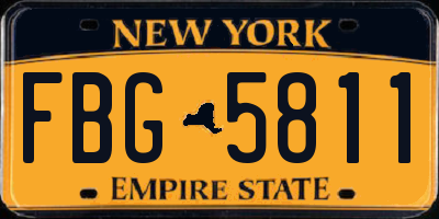 NY license plate FBG5811
