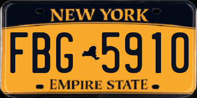 NY license plate FBG5910