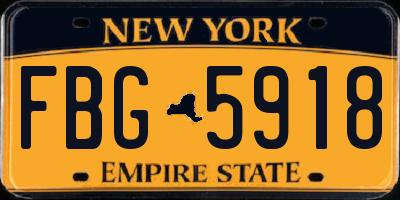 NY license plate FBG5918